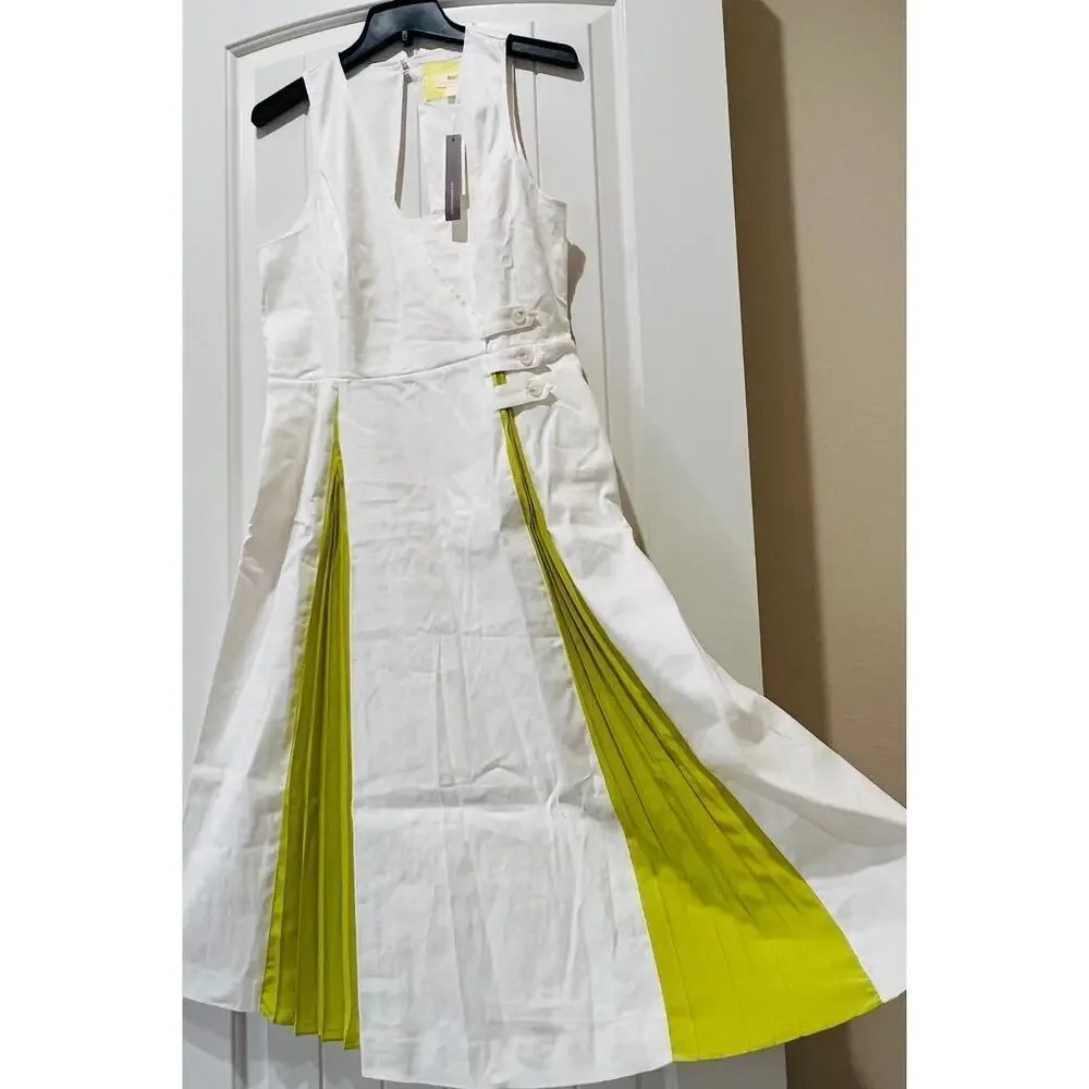 NWT❤️Anthro Maeve Sleeveless Pleated Dress sz12 - Picture 2 of 10
